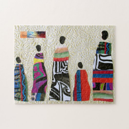 African Family Collage by Alicia McDaniel Fine Art ジグソーパズル (横)