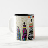 African Family Collage Mug by Alicia McDaniel Fine ツートーンマグカップ (正面左)