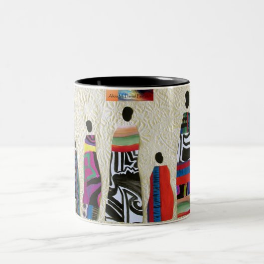 African Family Collage Mug by Alicia McDaniel Fine ツートーンマグカップ (中央)