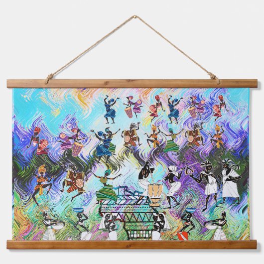 African Feast: Rhythms of Africa 吊り下げ型タペストリー (正面)