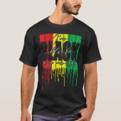 African Flag Dripping I'm Black Every Month Black  Tシャツ (正面)