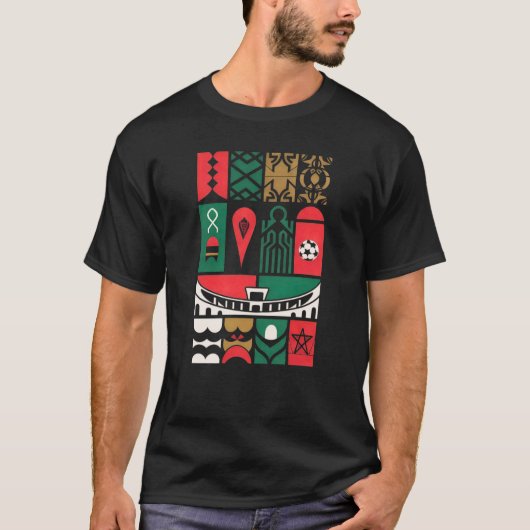 African Football Morocco 2025 Inspired Graphic T-S Tシャツ (正面)
