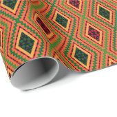 African Geometric Kente Design Wrapping Paper ラッピングペーパー (ロールコーナー)