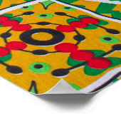 African Geometric Mosaic Ankole Style Textile Prin ポスター (角)
