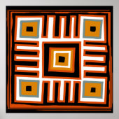 african geometric tribal pattern ポスター (正面)