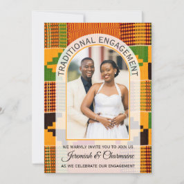 African Ghana Kente TRADITIONAL ENGAGEMENT  招待状