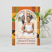 African Ghana Kente TRADITIONAL ENGAGEMENT 招待状 (スタンド正面)