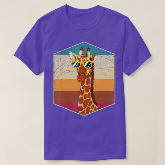 African Giraffe Lover Funny Zoo Animal Sunglasses Tシャツ (デザイン正面)