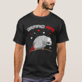 African Grey Mum Love Parrot Heart Bird Tシャツ (正面)