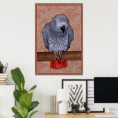 African Grey Parrot ポスター (ホームオフィス)