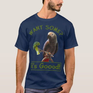 African Grey Parrot Broccoli  for Men Women Kids Tシャツ