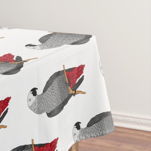 African grey parrot cartoon illustration テーブルクロス (インサイチュ)