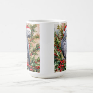 African Grey Parrot Christmas Mug コーヒーマグカップ