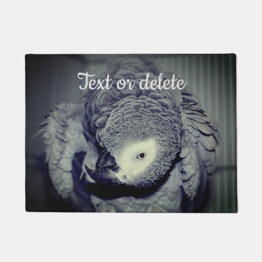 African Grey Parrot Cute Bird 2 Personalized ドアマット (正面)
