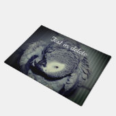 African Grey Parrot Cute Bird 2 Personalized ドアマット (アングル)