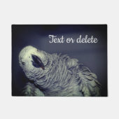 African Grey Parrot Cute Bird Personalized  ドアマット (正面)