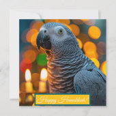 African Grey Parrot Hanukkah Card  シーズンカード (正面)