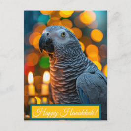 African Grey Parrot Hanukkah Card ポストカード