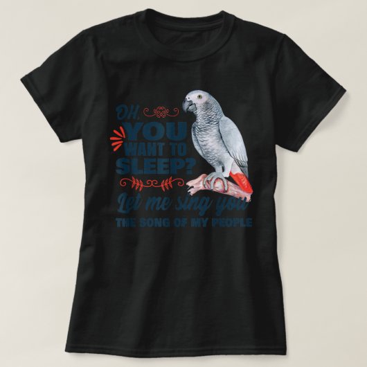 African grey parrot  tシャツ (デザイン正面)