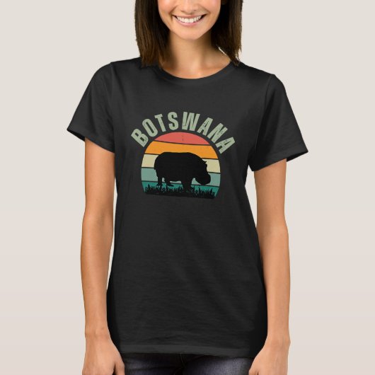 African Hippos in Botswana, Hippopotamus Safari Tシャツ (正面)