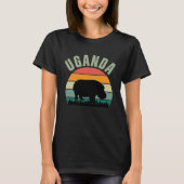 African Hippos in Uganda Hippopotamus Safari Tシャツ (正面)