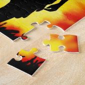 African Hunter with Spearパズル-絵画s ジグソーパズル (側面)