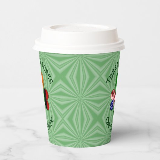 African Irish American Shamrock Personalized Text 紙コップ (左)
