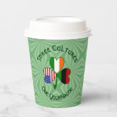 African Irish American Shamrock Personalized Text 紙コップ (正面)