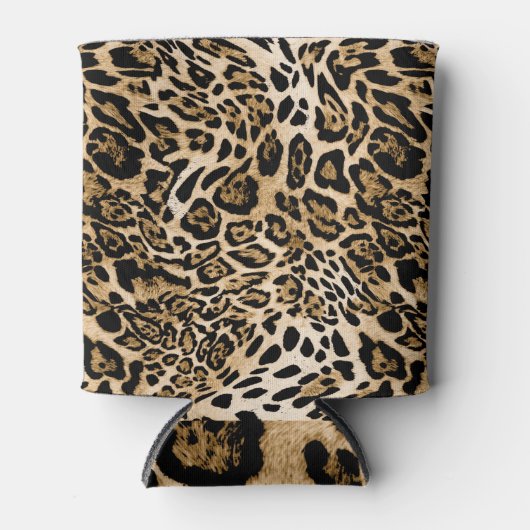 African Leopard Fur:シームレスアニマルテクスチャ 缶クーラー (正面)