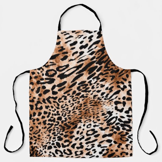 African Leopard Printシームレス エプロン (正面)