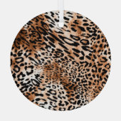 African Leopard Printシームレス ガラスオーナメント (裏面)