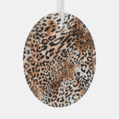 African Leopard Printシームレス ガラスオーナメント (正面右)