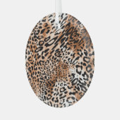 African Leopard Printシームレス ガラスオーナメント (正面左)
