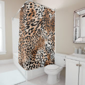 African Leopard Printシームレス シャワーカーテン (インサイチュ)