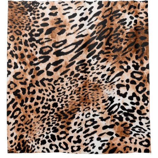 African Leopard Printシームレス シャワーカーテン (正面)