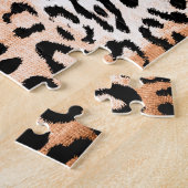 African Leopard Printシームレス ジグソーパズル (側面)