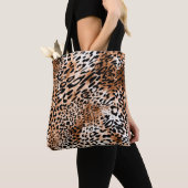African Leopard Printシームレス トートバッグ (クローズアップ)