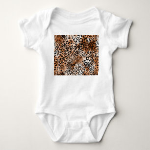 African Leopard Printシームレス ベビーボディスーツ