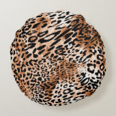 African Leopard Printシームレス ラウンドクッション (裏面)