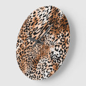 African Leopard Printシームレス ラージ壁時計 (傾斜)