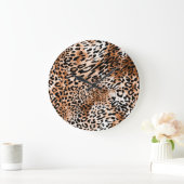 African Leopard Printシームレス ラージ壁時計 (ホーム)