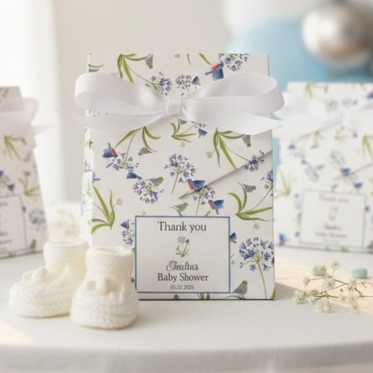 African Lily with Bluebird Mother and Baby フェイバーボックス