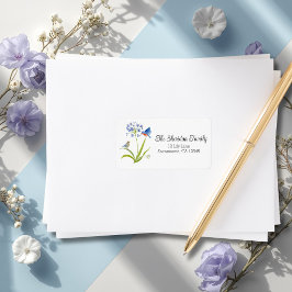 African Lily with Bluebird Mother and Baby Address ラベル