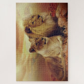 African Lion And Lioness ジグソーパズル (縦)