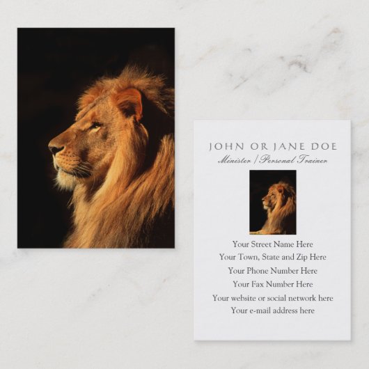 African Lion powerful -両面名刺 名刺 (正面/裏面)