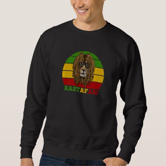 African Lion Rastafarian Rasta Colors スウェットシャツ (正面)