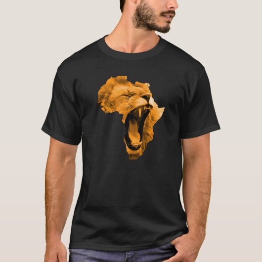 African Lion Roaring Safari Culture Africa Map  1 Tシャツ (正面)