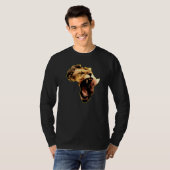 African Lion Roaring Safari Culture Africa Map Tシャツ (正面フル)
