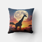 African Lion & Zebra Sunset Giraffe Pillow クッション (裏面)