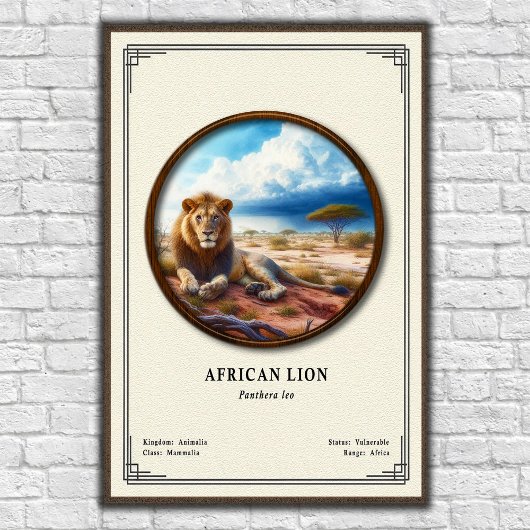 African Lion Zoology Series ポスター